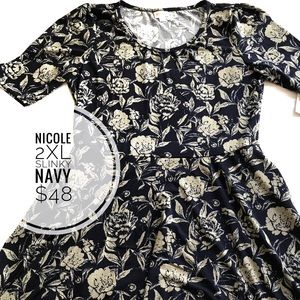 LuLaRoe Dresses - Lularoe Nicole dress with pockets NWT M,2xl slinky LuLaRoe Dresses - Lularoe Nicole dress with pockets NWT M,2xl slinky